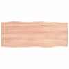 vidaXL Mizna plo&scaron;ča svetlo rjava 100x40x2 cm obdelana trdna hrastovina