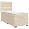 vidaXL Postelja boxspring z vzmetnico Krem 90 x 200 cm Blago