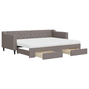 vidaXL Izvlečna dnevna postelja s predali taupe 80x200 cm blago