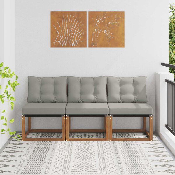 vidaXL 3 Kos Zunanja srednja sofa