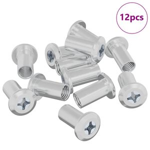 vidaXL Zaklepna matica 12 pcs Nikljeva M6 x 15 mm Jeklo