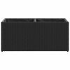 vidaXL Vrtno cvetlično korito z 2 loncema črna 72x30x32 cm poli ratan