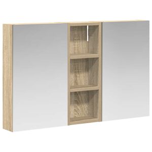 vidaXL Komplet omaric za kopalnico z LED lučmi 3 pcs 80 x 10,5 x 50 cm