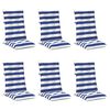 vidaXL Zunanja blazina 6 kos Blago Modra in bela 120 x 50 x 7 cm