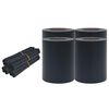vidaXL Vrtna platna 4 kosi PVC 35x0,19 m mat temno siva