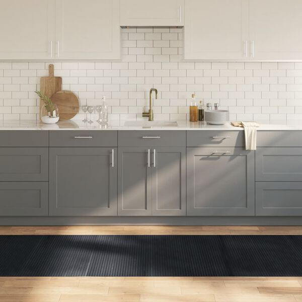 vidaXL Preproga pravokotna črna 80x400 cm bambus