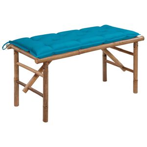 vidaXL Zložljiva vrtna klop z blazino 118 cm bambus