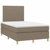 vidaXL Box spring postelja z vzmetnico taupe 120x190 cm blago