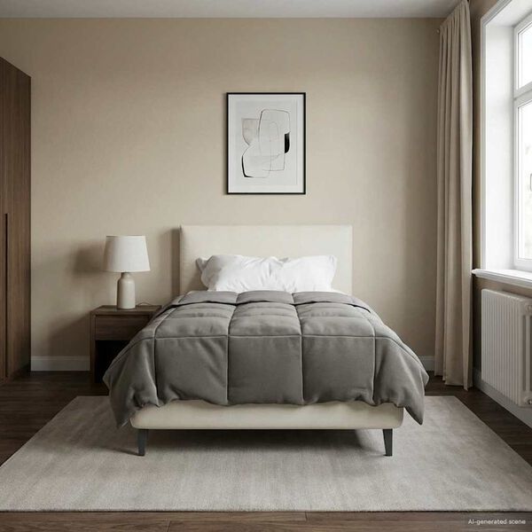 vidaXL Polna celoletna prevleka Svetlo siva 140 x 200 cm Mikrovlakna