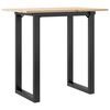 vidaXL Jedilna miza O okvir 80x50x75 cm trdna borovina jeklo