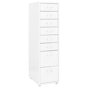 vidaXL Premična arhivska omara bela 28x41x109 cm kovinska