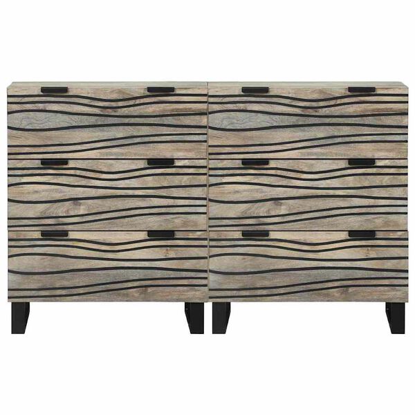 vidaXL Komplet stranske omare s predalom 2 pcs Bela 60 x 33,5 x 75 cm