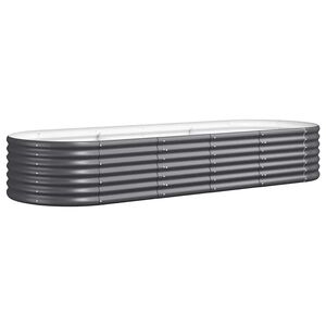 vidaXL Visoka greda iz cinkanega jekla 224x80x36 cm antracit