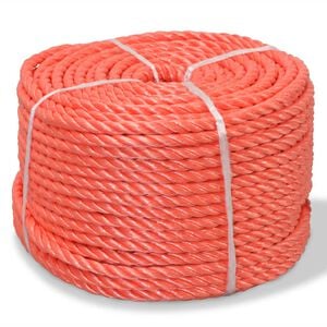 vidaXL Zvita vrv polipropilen 10 mm 100 m oranžna
