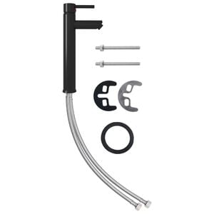 vidaXL Kopalniška mešalna armatura črna 12x30 cm