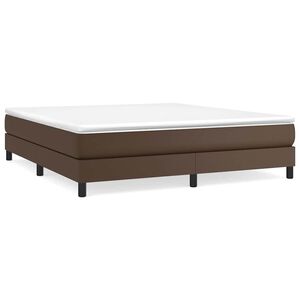vidaXL Posteljni okvir z vzmetmi rjav 180x200 cm umetno usnje