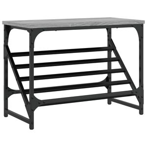 vidaXL Regal za čevlje siva sonoma 60x30x45 cm inženirski les