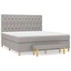 vidaXL Box spring postelja z vzmetnico svetlo siva 160x200 cm žamet