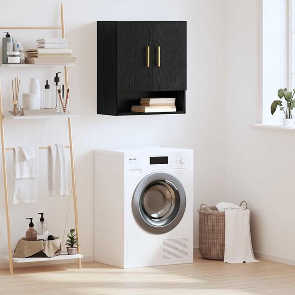 vidaXL Omarica na steni Črni hrast 60 x 31 x 70 cm Konstruiran les