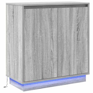 vidaXL LED bočni predalnik Siva Sonoma 71 x 34,5 x 75 cm