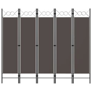 vidaXL Paravan 5-delni antraciten 200x180 cm