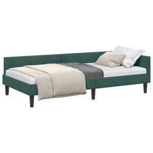 vidaXL Kotna postelja Temno zelena 80 x 200 cm Žamet