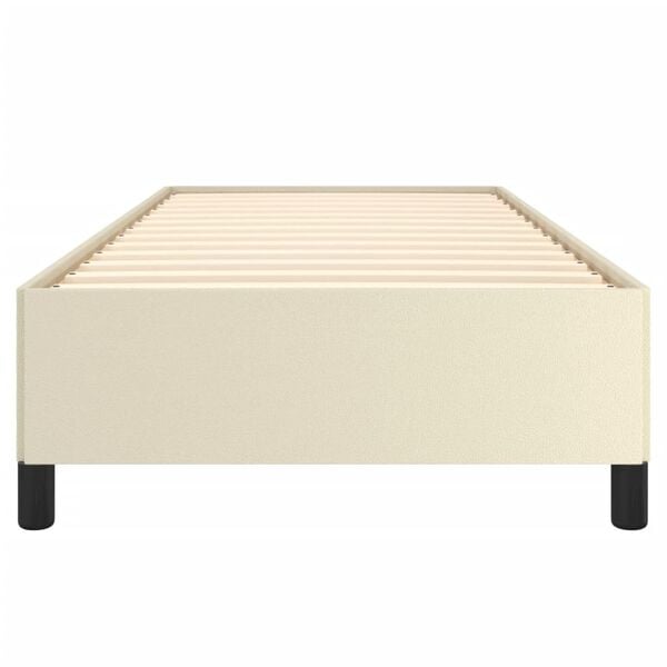 vidaXL Posteljni okvir krem 90x200 cm umetno usnje