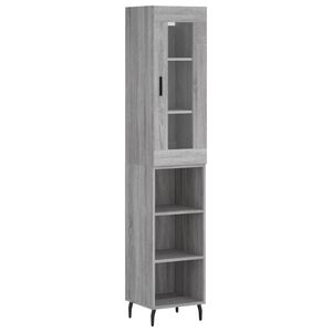 vidaXL Visoka omara siva sonoma 34,5x34x180 cm inženirski les