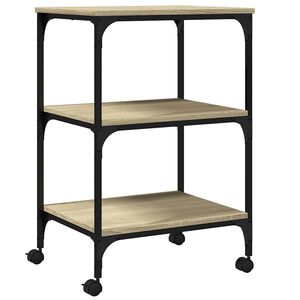 vidaXL Stojalo za tiskalnik 3-nadstropno sonoma hrast 50x41x75 cm les