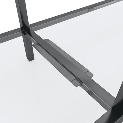 vidaXL Konzolna mizica prozorna 160x35x75,5 cm kaljeno steklo