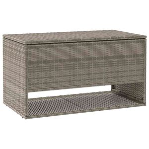 vidaXL Zunanja &scaron;katla za blazine siva 100x55x55,5 cm poli ratan
