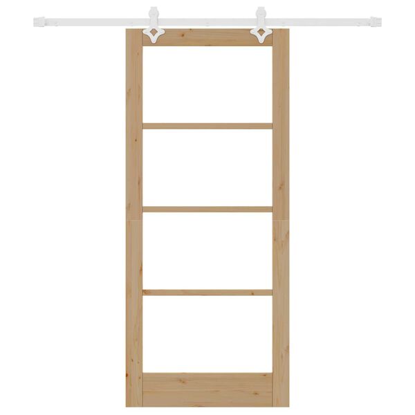 vidaXL Drsna vrata Naravna 86 x 198,5 cm Trden borov les in steklo