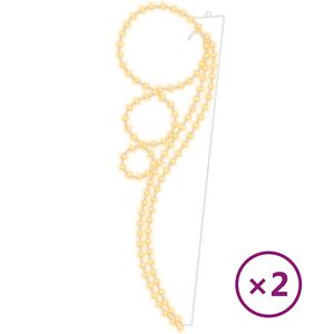 vidaXL Svetlobna veriga krogle 2 kosa toplo bela 111,5x35x4,5 cm