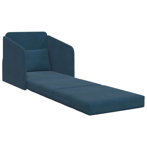 vidaXL Sofa postelja Modra 65 x 80 x 83 cm Žamet