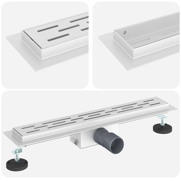 vidaXL Odvod za prho z linijskim dizajnom srebrna 60 cm