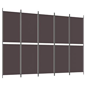 vidaXL Paravan 5-delni rjav 250x180 cm blago
