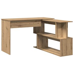 vidaXL Kotna pisalna miza artisan hrast 200,5x50x76 cm inženirski les