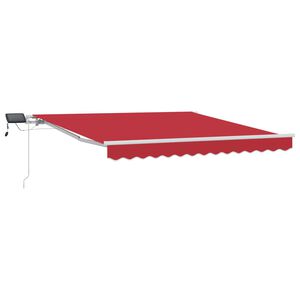 vidaXL Vlečna tenda Rdeča 300 x 250 cm Tkanina in aluminij