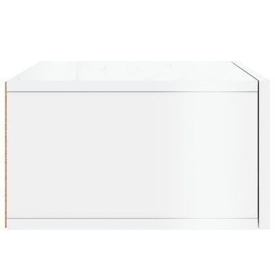 vidaXL Stenska nočna omarica visok sijaj bela 35x35x20 cm