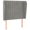 vidaXL Vzglavje z u&scaron;esi svetlo sivo 83x23x118/128 cm žamet