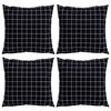vidaXL Razpr&scaron;evne blazine 4 pcs Črno karo 50 x 50 cm Poliester