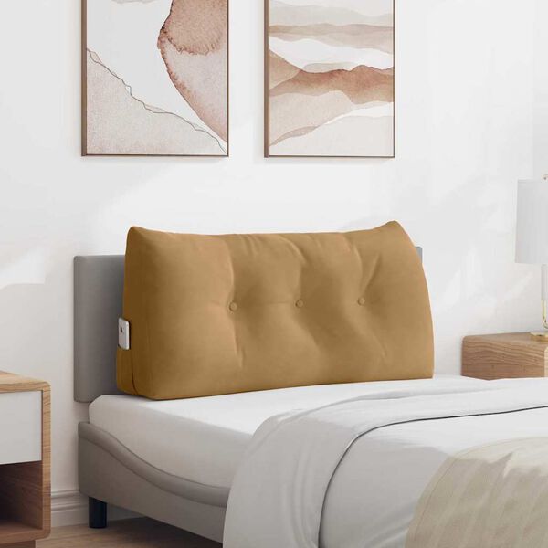 vidaXL Poglavni vzglavnik Rjava 100 x 24 x 50 cm Žamet
