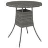 vidaXL Vrtna miza siva 70x70x73 cm poli ratan
