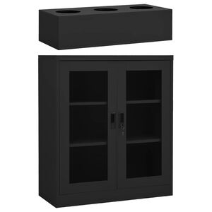 vidaXL Omara s cvetličnim koritom antracitna 90x40x128 cm jeklo
