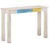 vidaXL Konzolna mizica bela 115x35x77 cm robusten mangov les