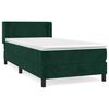vidaXL Box spring postelja z vzmetnico temno zelena 90x200 cm žamet
