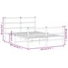 vidaXL Kovinski posteljni okvir z vzglavjem in vznožjem&nbsp;bel 140x200 cm