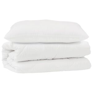 vidaXL Komplet odej z blazino 2 pcs Bela Mikrofibra