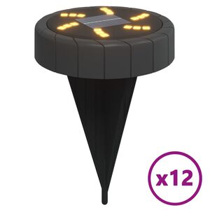 vidaXL Solarne talne svetilke s konicami zunanje 12 kosov toplo bele