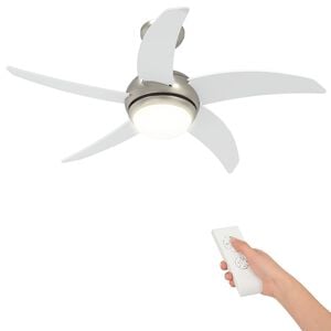 vidaXL Stropni ventilator s svetilko in daljinskim upravljalnikom Bela